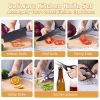 6-Piece Knife Set, Stainless Steel Black Professional Kitchen Knife Set for Chef, Super Sharp Knife Set with Universal Knife Block for Home Restaurant