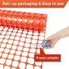 Safety Fence 4'x100' with 100 Zip Ties, Plastic Mesh Fencing Roll, Temporary Reusable Netting for Snow Fence, Garden, Construction and Animal Barrier