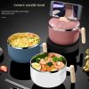 1pc 304 Stainless Steel Instant Noodle Bowl; Large Capacity Instant Noodle Bowl With Lid; Dual-purpose Anti-scalding Portable Tableware