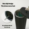 The glass with a lid, the plastic snail cup and straw Brook wall with the lid, the lid is leaked, no BPA, insulating glass, lid and straw, cold glass,