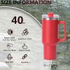 40oz large capacity tumbler, With Handle And Straw Lid