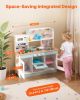Play Kitchen for Kids, Wooden Toy Kitchen Set with Lights and Sounds, Toddler Kitchen with Ice Maker, Oven, Sink, Microwaves
