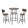 Bar table, equipped with 2 bar stools , with backrest and partition