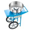 Electric Cotton Candy Machine with Cart, 1000W Commercial Candy Floss Maker with 20.5 in Stainless Steel Bowl, Sugar Scoop, and Drawer, Easy to Use