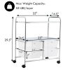 4 Drawer Rolling Storage Cart shelf Scrapbook Paper Office School Organizer;  Black / White