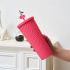 The glass with a lid, the plastic snail cup and straw Brook wall with the lid, the lid is leaked, no BPA, insulating glass, lid and straw, cold glass,