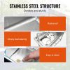 Stainless Steel Utility Sink, Free Standing Single Bowl Commercial Kitchen Sink Set w/Workbench