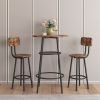 Bar table, equipped with 2 bar stools , with backrest and partition