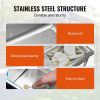 Stainless Steel Utility Sink, Free Standing Single Bowl Commercial Kitchen Sink Set w/Workbench