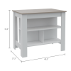 Ontario 2 Piece Kitchen Set, Kitchen Island + Pantry Cabinet , White /Light Gray