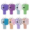 Mug Tumbler with Handle Insulated Tumbler with Lids Straw Stainless Steel Coffee Cups with Adjustable Strap Water Bottle Pouch