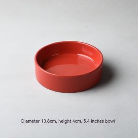 Ceramic Red Plate Household Dinner Plate European Meal Tray Creative Tableware Personality Simple Breakfast Plate (Option: Pink 6035)