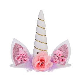 Birthday Cake Decorative Ornaments Topper For Baking (Color: White)